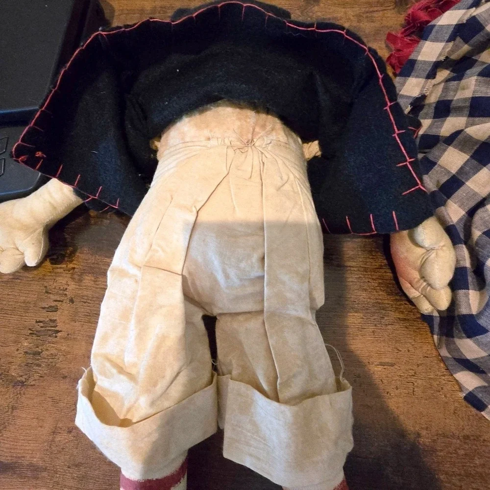 1995 Vintage Primitive Raggedy Ann Andy Dolls 18 Lot 3 Handmade Folk Art Country